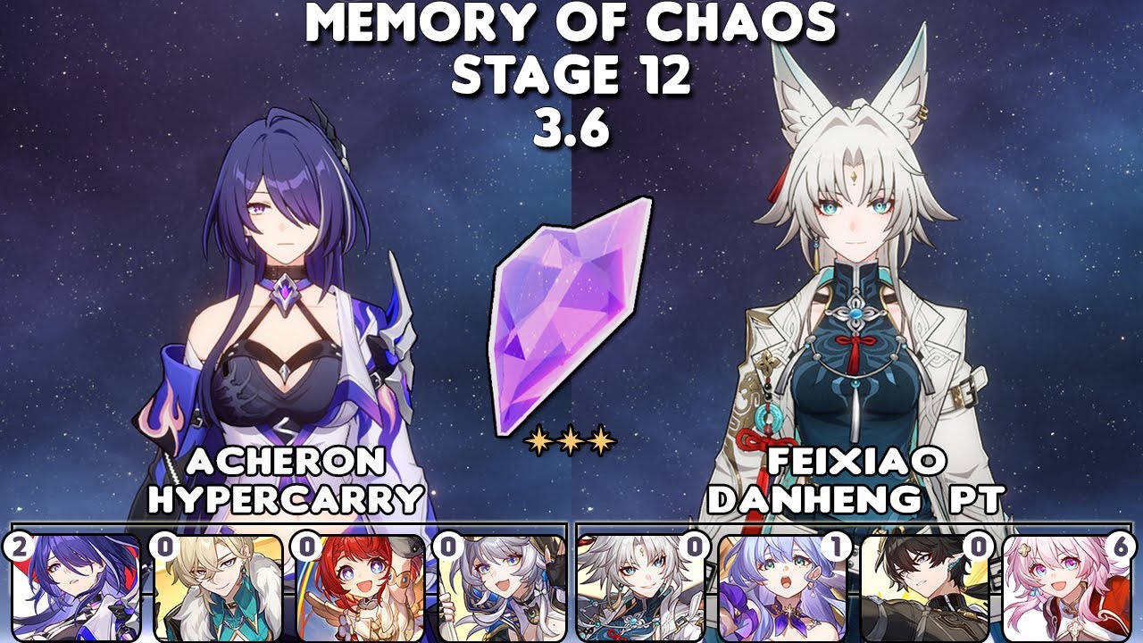 MoC v3.6 | E2S1 Acheron & E0S1 Feixiao x DHPT | Stage 12 - 3⭐| Honkai Star Rail