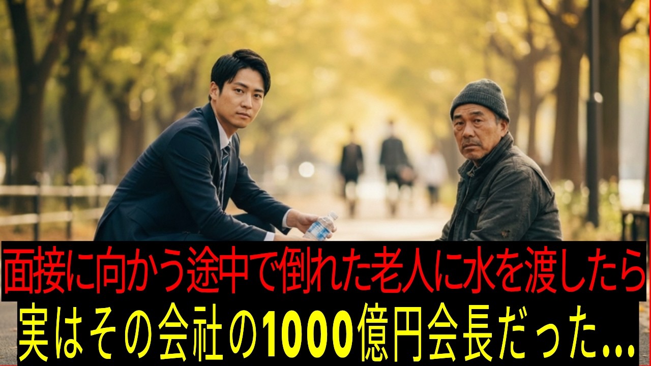 けんいちが かけよって おじいさんの よこに ひざを つきました。