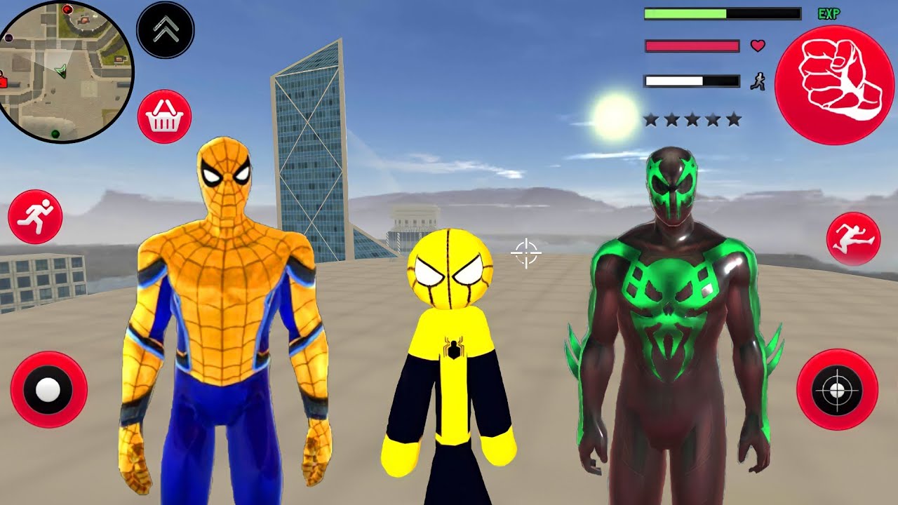 Mafia Spider-StickMan Rope Hero New Update 😍 - S&uuml;per Kahraman Mafya &Ccedil;&ouml;p Adam #42 - Android Gameplay