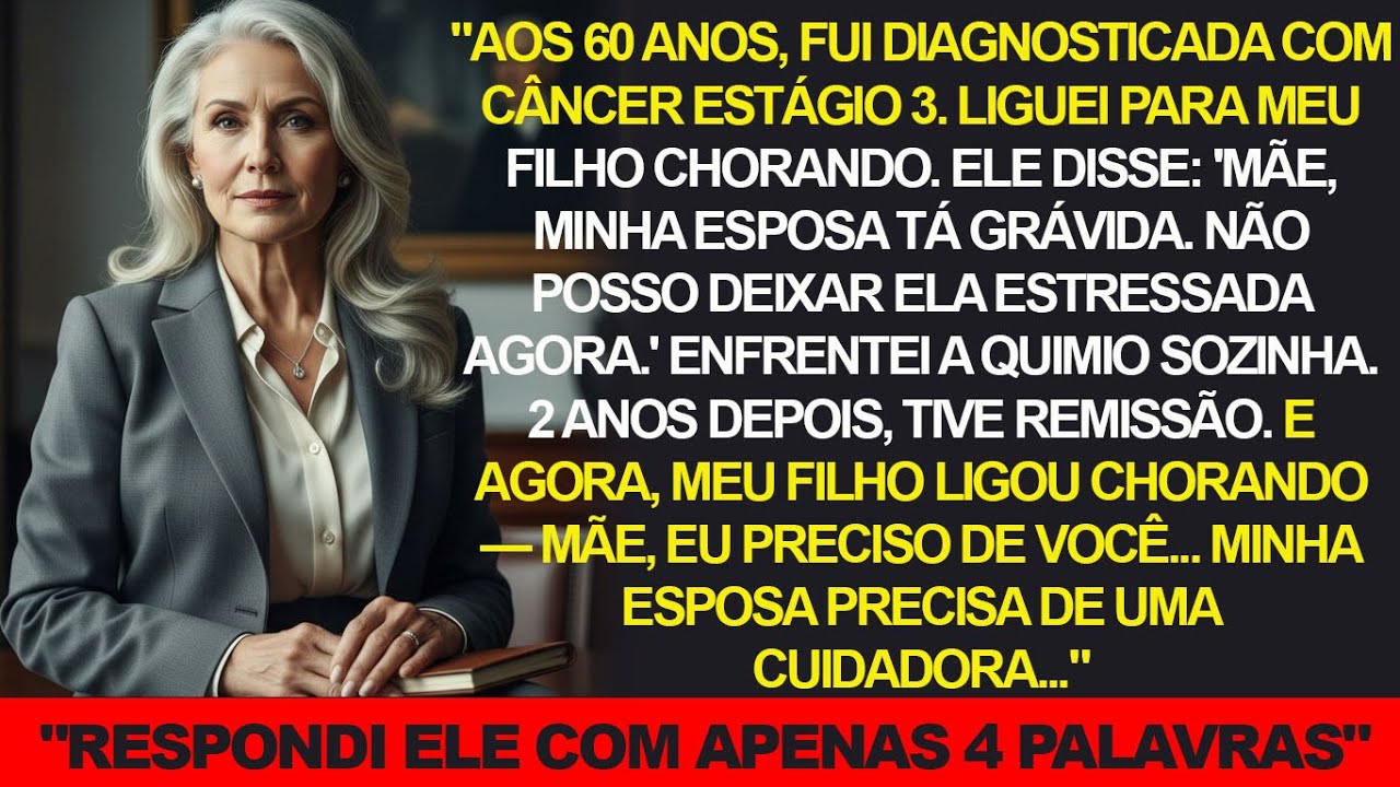 Meu filho me abandonou com câncer  Dois anos depois ele me pediu ajuda  Respondi com 4 palavras…