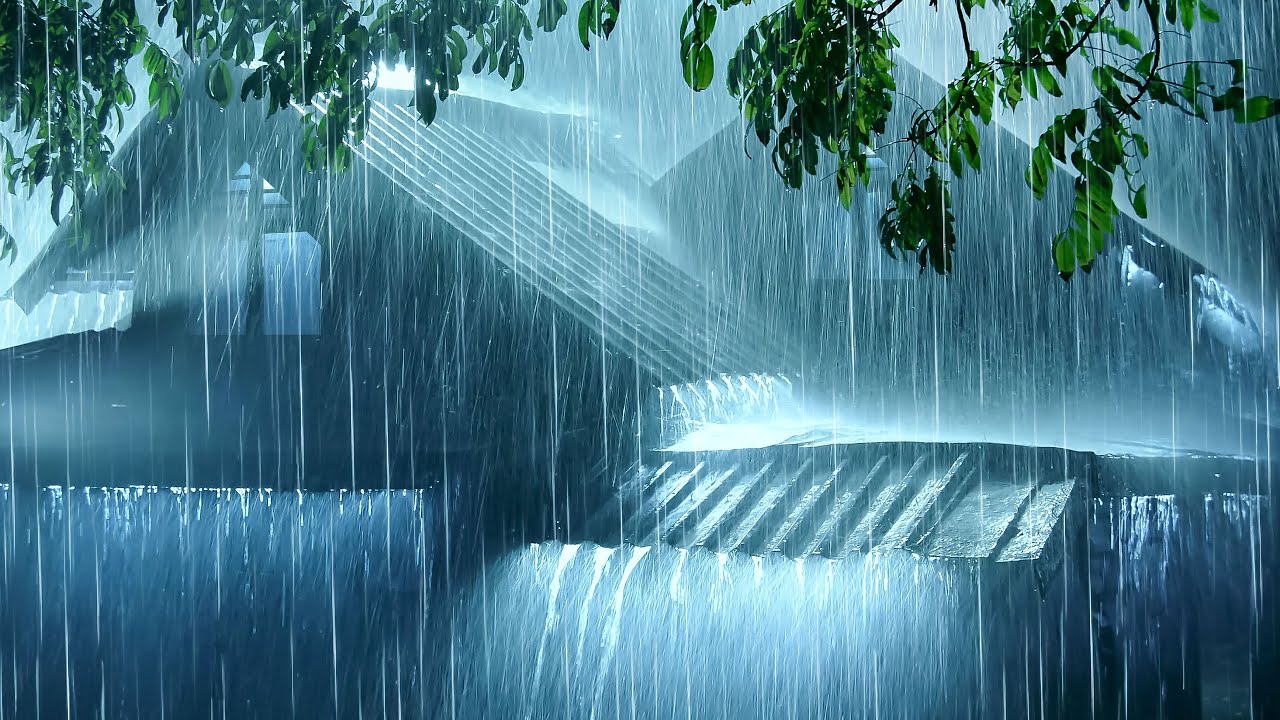 Relaxing Rain to Beat Insomnia & Fall Asleep Instantly | Heavy Rain at Night & Real Thunder