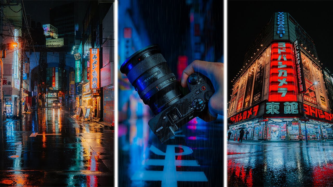 Sony A6700 VS EXTREME Heavy Rain in Tokyo! Night Street Photography POV