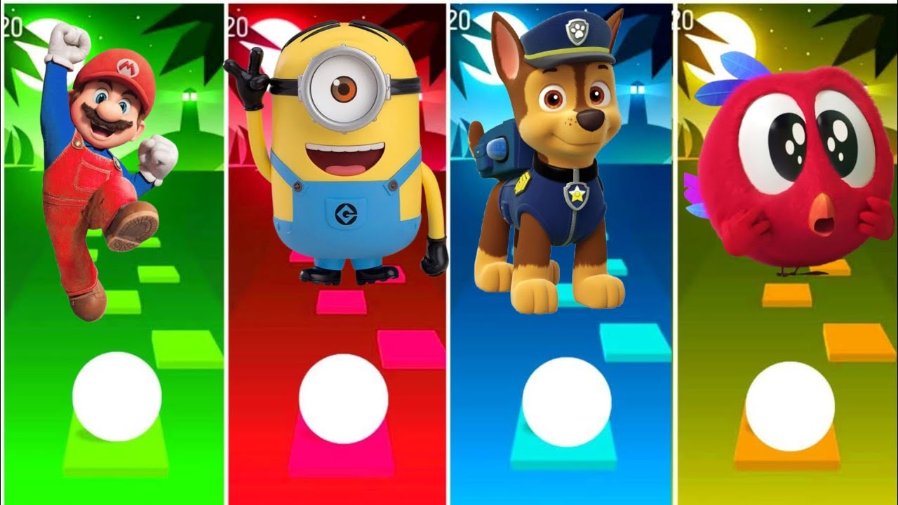 Mario Bros vs minions vs paw patrol vs where's cheeky. Tilse hope Edm rush game. 