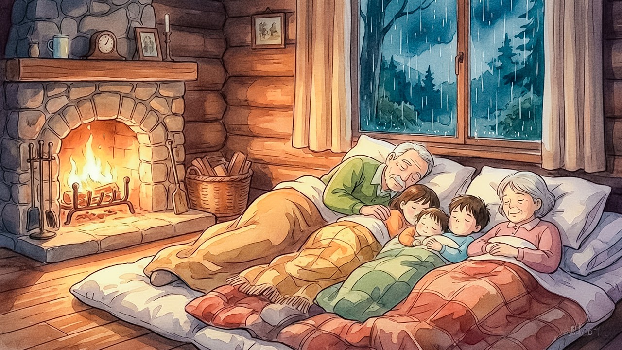 Nostalgic Stormy Night at Grandparents’ Forest Cabin 🌧️🌲Studio Ghibli Style | Ghibli Warm Corners🌸🍎