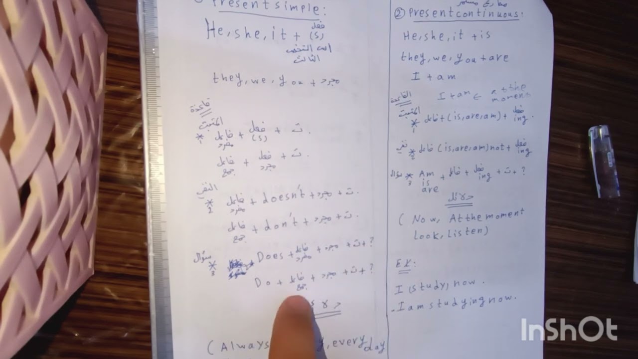 شرح انكليزي الأزمنة الماضي والمضارع المحاضره الاولى 