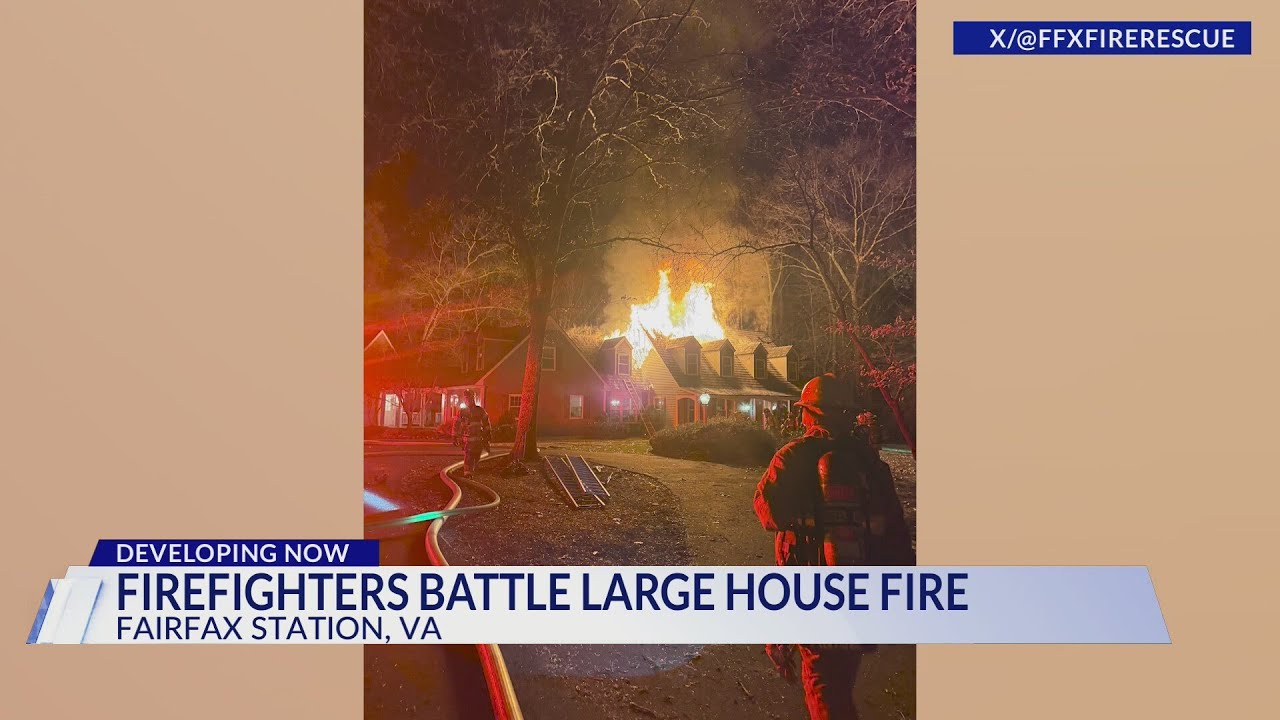 Fairfax County firefighters battle large house fire, no injuries reported