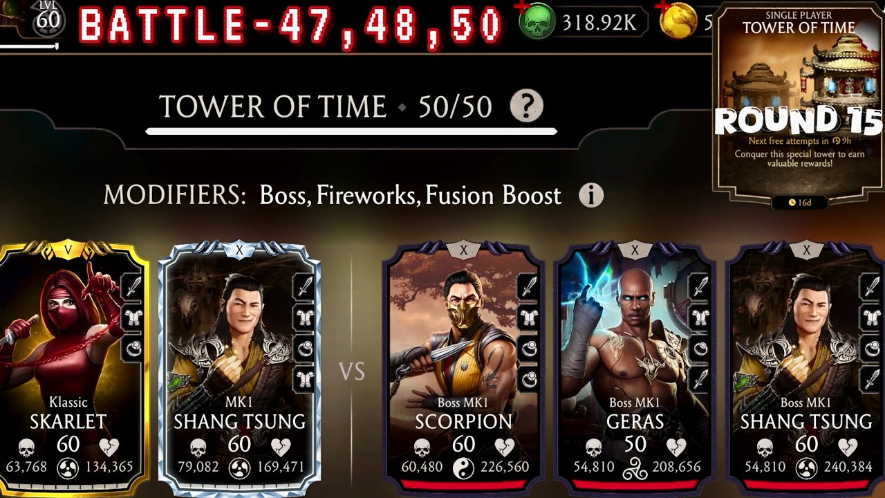 How to Defeat Tower of Time Boss MK1 Geras with MK1 Shang Tsung in Mortal Kombat Mobile