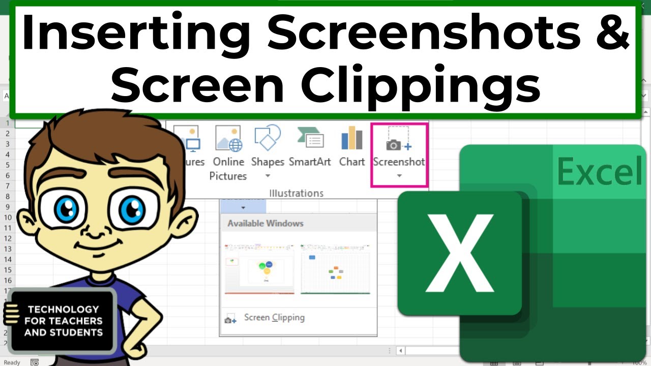 Inserting Screenshots and Screen Clippings in Excel
