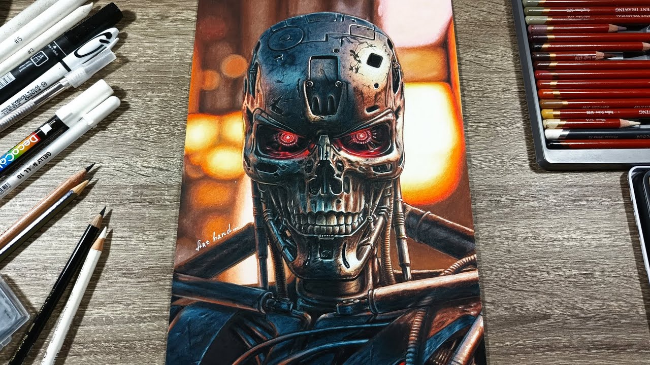 Drawing Terminator. / Рисунок Терминатор. | Art hand.