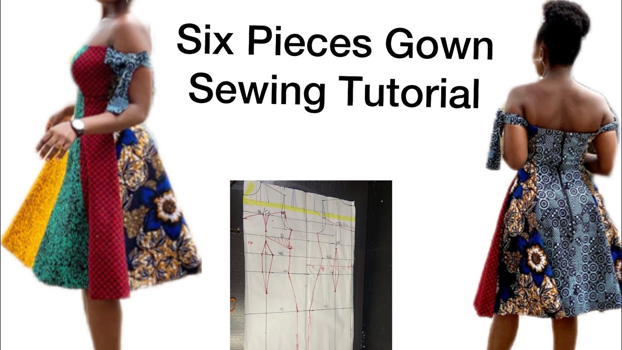How to Cut and Sew a Six Pieces Bustier Dress ..| Beginners Friendly
