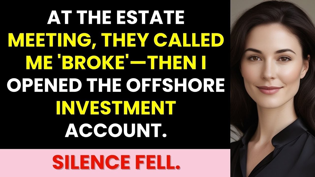 At the Estate Meeting, They Called Me 'Broke'—Then I Opened the Offshore Investment Account