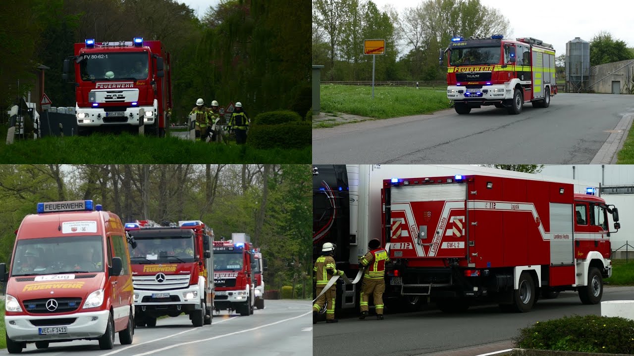 Übung Kreisfeuerwehr Bereitschaft 1 & 2 vom LK  Vechta in Langförden