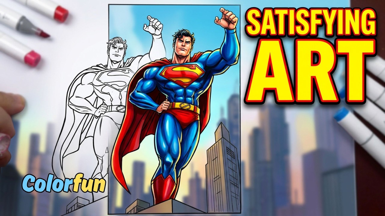 Satisfying Coloring SUPERMAN 😍 | ASMR