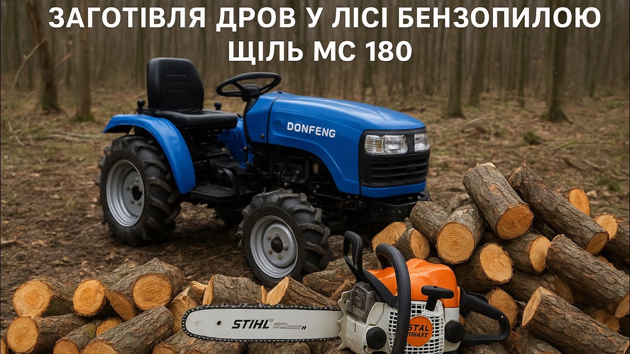 Бензопила штіль 180.Заготівля дров у лісі.