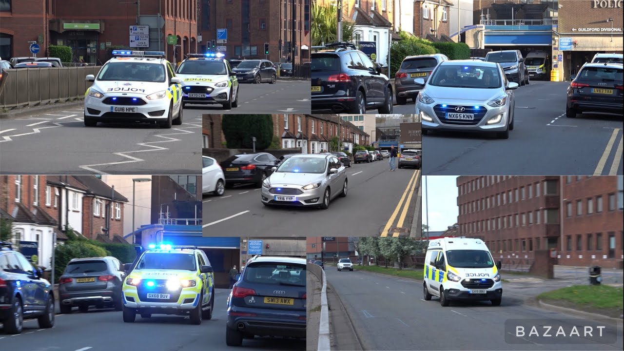 Surrey Police Local Policing Unit Responses, Guildford | + S22P2 and Traffic Car | Marked + Unmarked