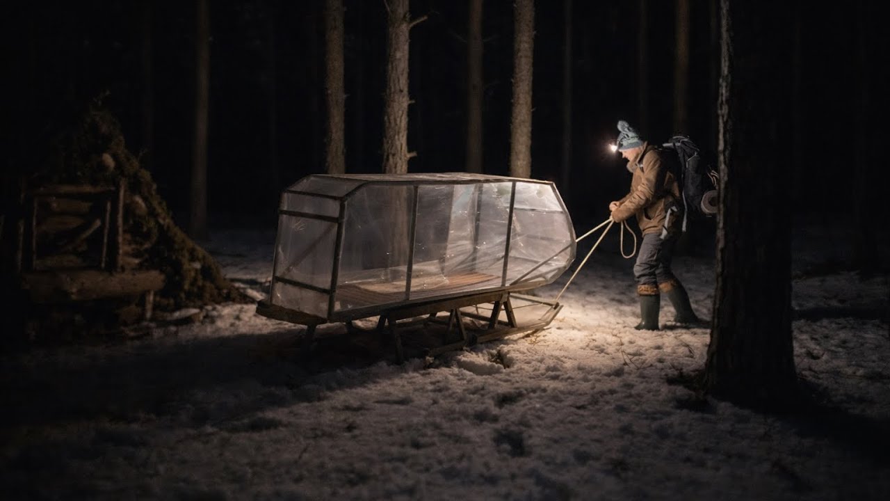 Building a mobile shelter for survival and camping in the wilderness