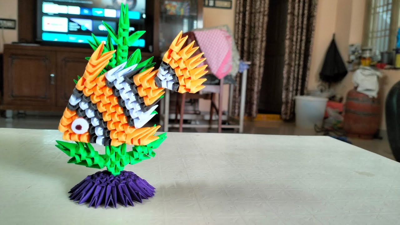 Origami 3d tropical fish tutorial / Origami3d fish