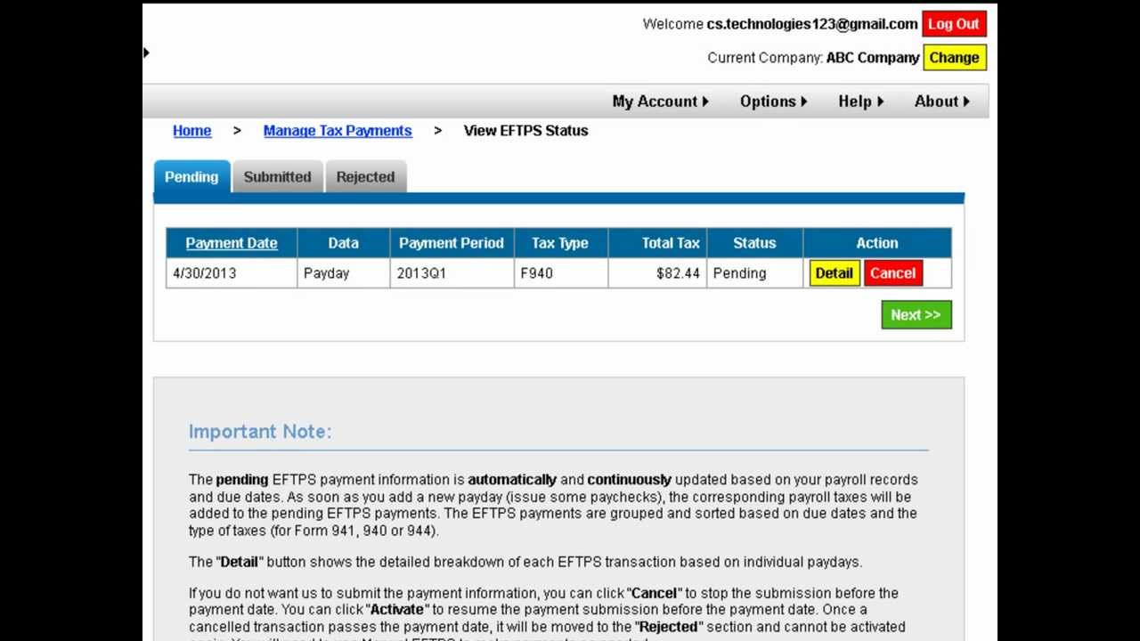 EFTPS Submission Service