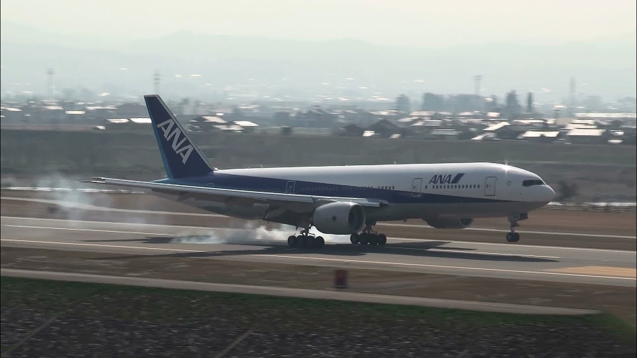 [B777-200ER Circling Approach] ANA Boeing 777-200ER JA743A LANDING TOYAMA Airport 富山空港 2013.4.5