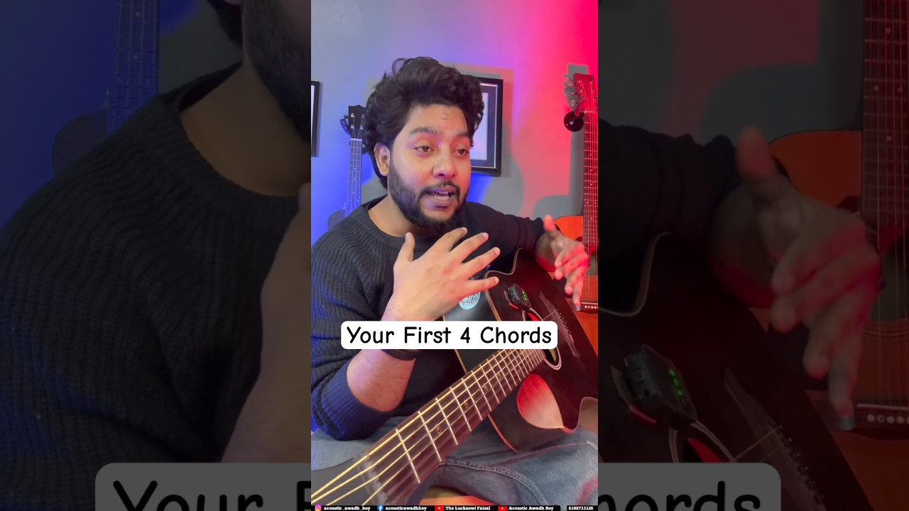 "Your First 4 Guitar Chords: The ONLY Lesson You Need in 2026" | Acoustic Awadh Boy 