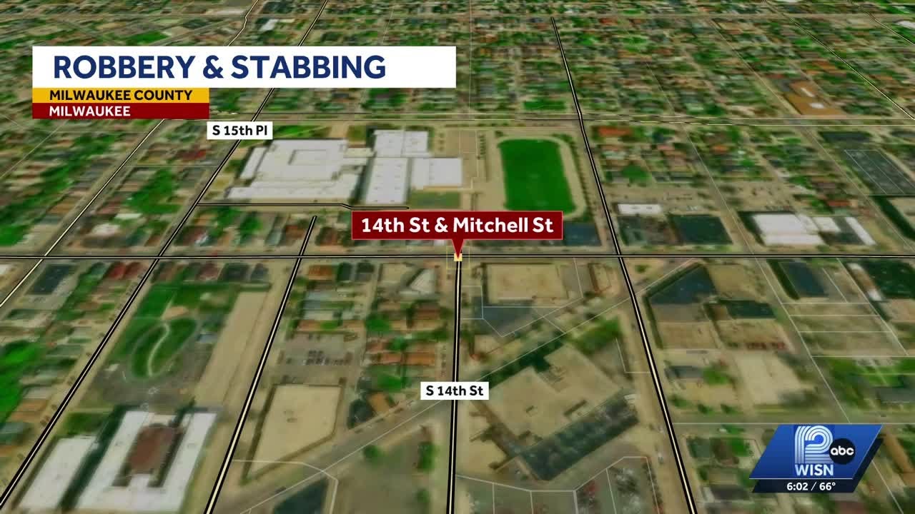 Milwaukee police investigate a robbery and stabbing on city's south side
