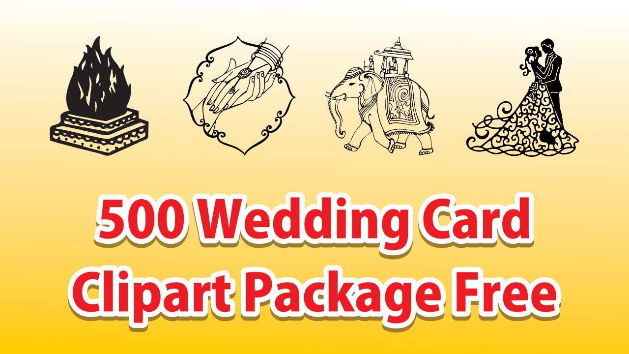 500 Wedding Card Clipart Package Free Download..