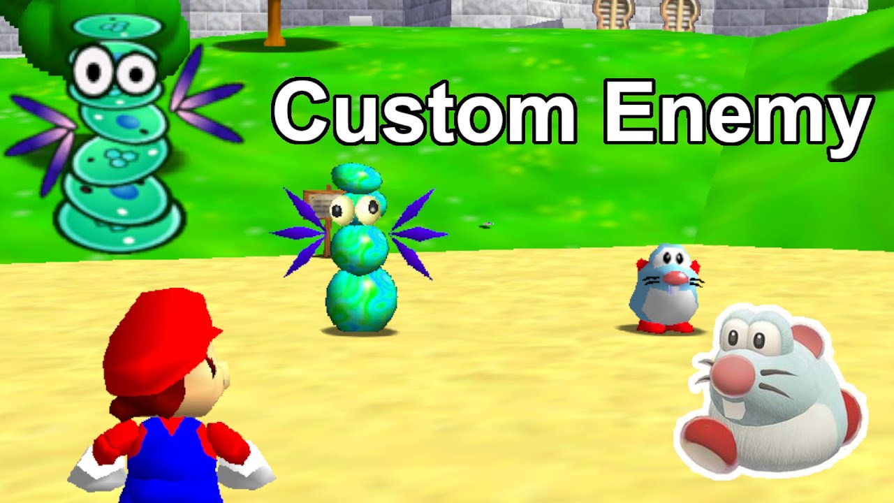 Mario 64 custom enemies: Skipsqueak and Cursya