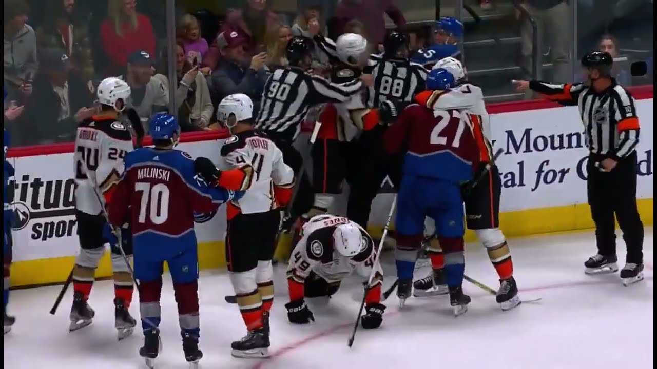 Max Jones HIT on Bowen Byram