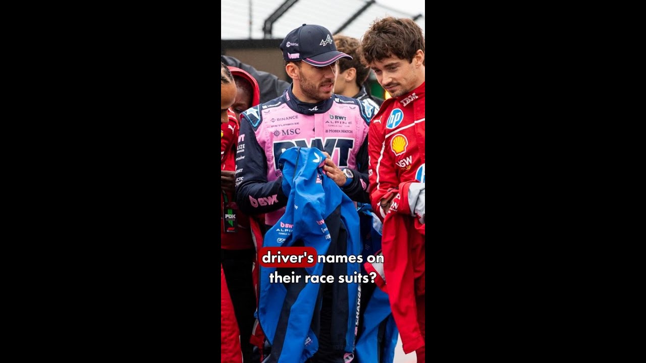 Where will you find each driver's name on their race suit? 