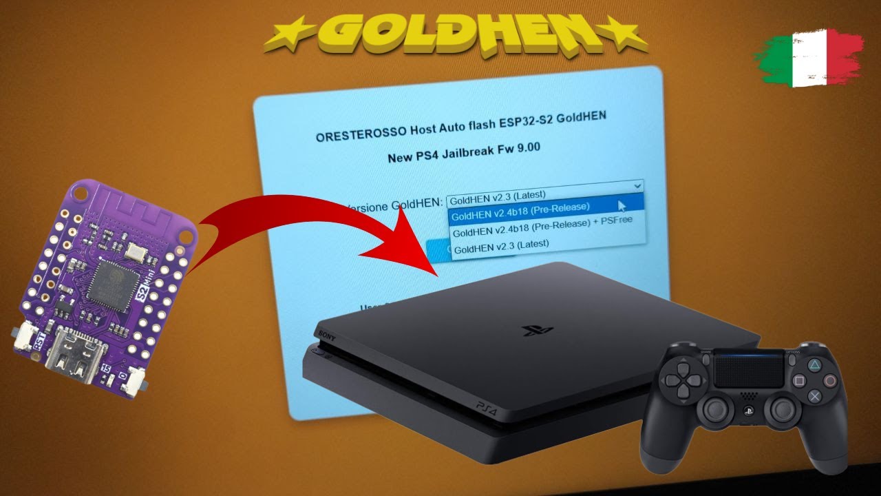 Nuovo Goldhen 2.4b18! Con ESP32-S2 Mini (Auto Flash)