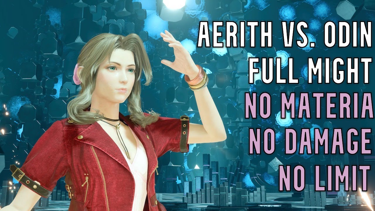 FFVII Rebirth - Aerith vs. Odin Full Might (No Materia, No Damage, No Limit)