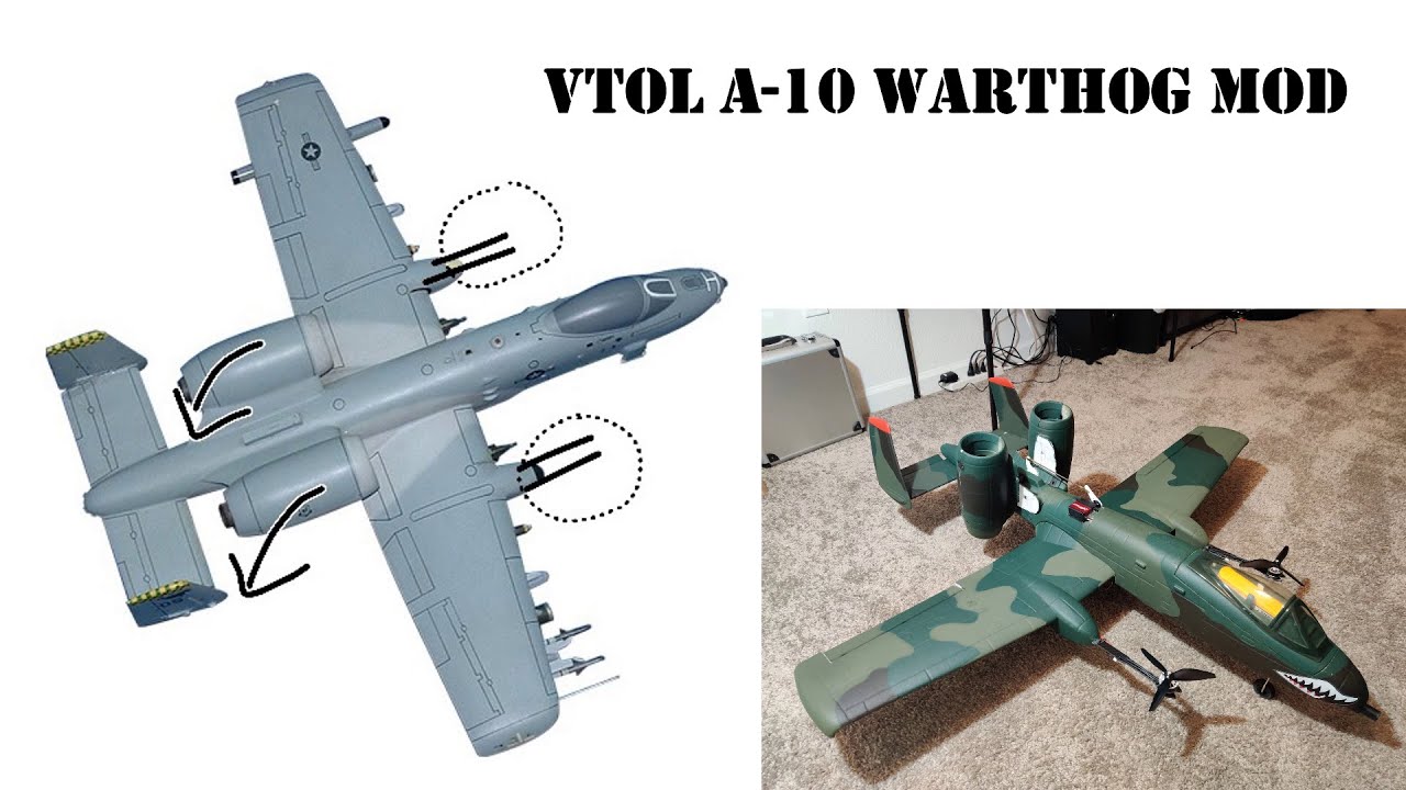 1080mm Scaled A-10 Warthog VTOL Project - Flight Tested
