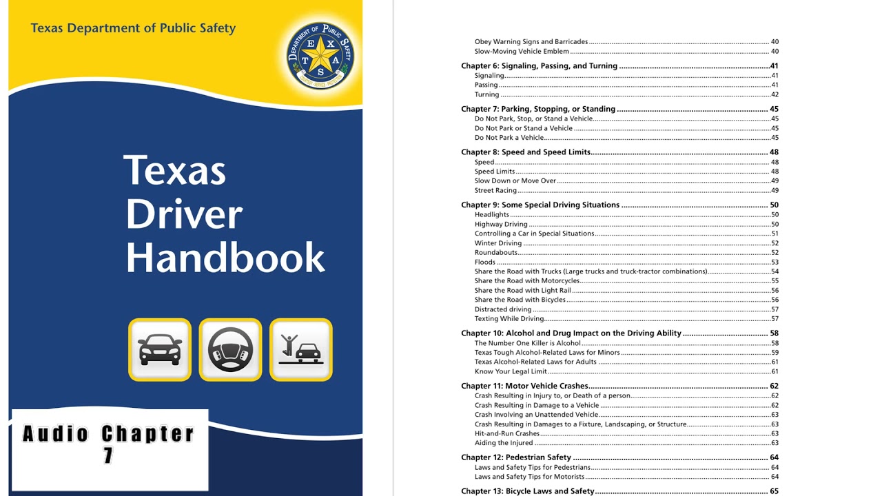 Chapter 7|Texas Driver Handbook Audio 2021| Pass Permit Test| Driving School