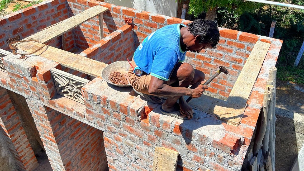 Roof Formwork Techniques_Reinforcement Slab Concrete&Centring Work for Bathroom|Roof construction