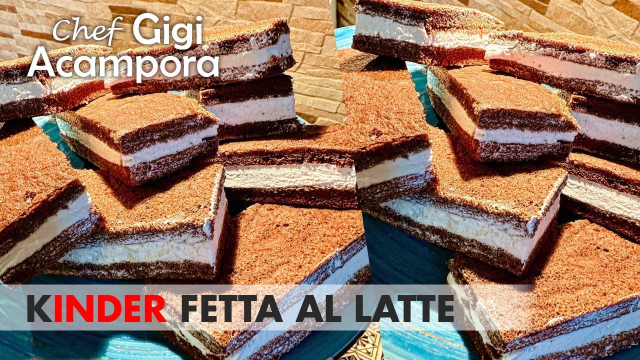 Kinder Fetta al Latte fatte in casa, ricetta facile e veloce 💙 #kinder #ricetta #dolci