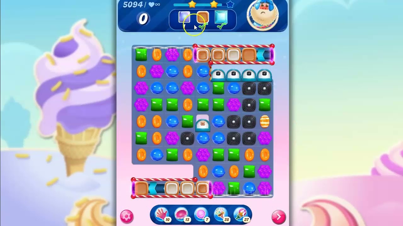 Candy Crush Level 5094 Talkthrough, 28 Moves 0 Boosters