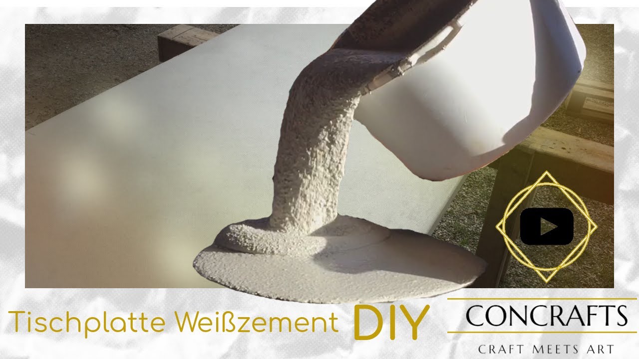Tischplatte aus Weißbeton (Weißzement) selber gießen | Weiße Betonplatte  selber bauen [DIY/ HowTo]