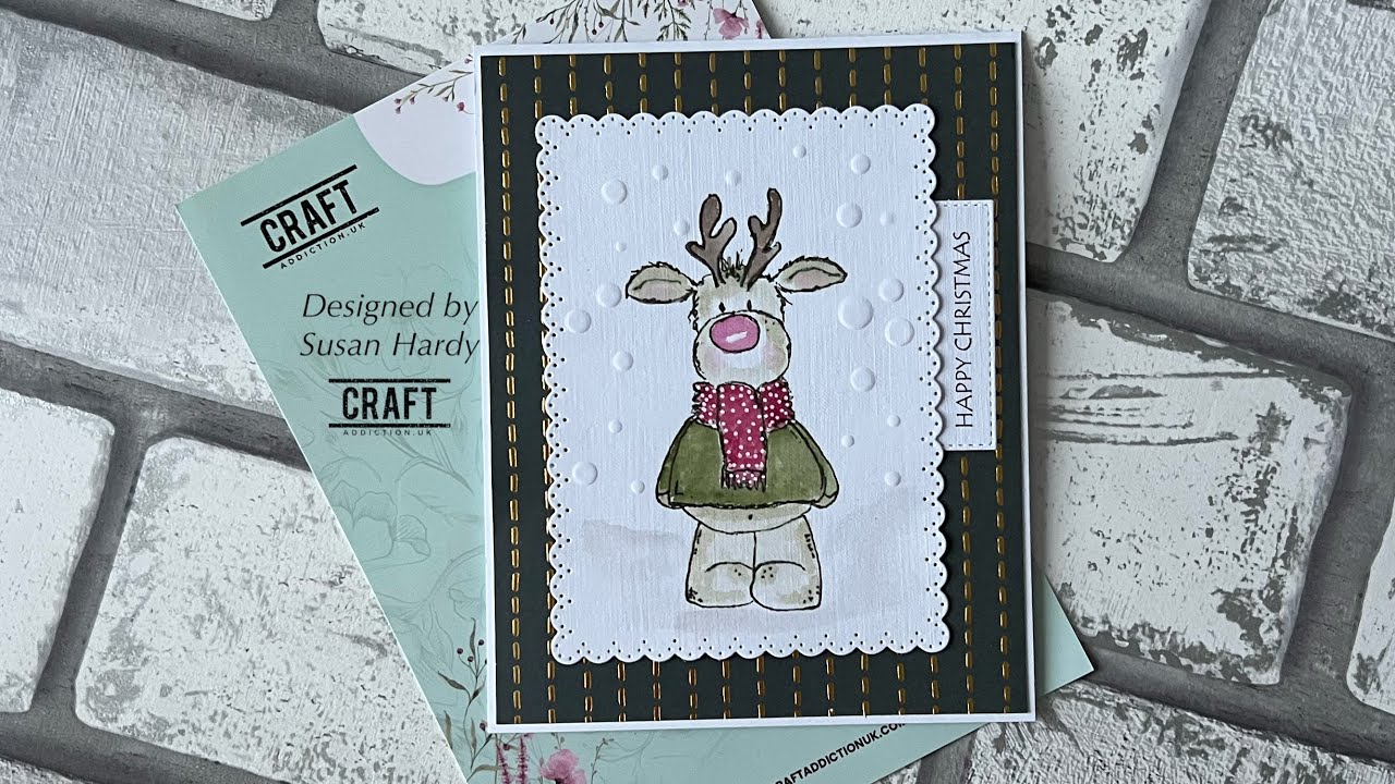 Простая… простая, но эффективная рождественская открытка # Craftaddictionuk # код купона .. Susan5