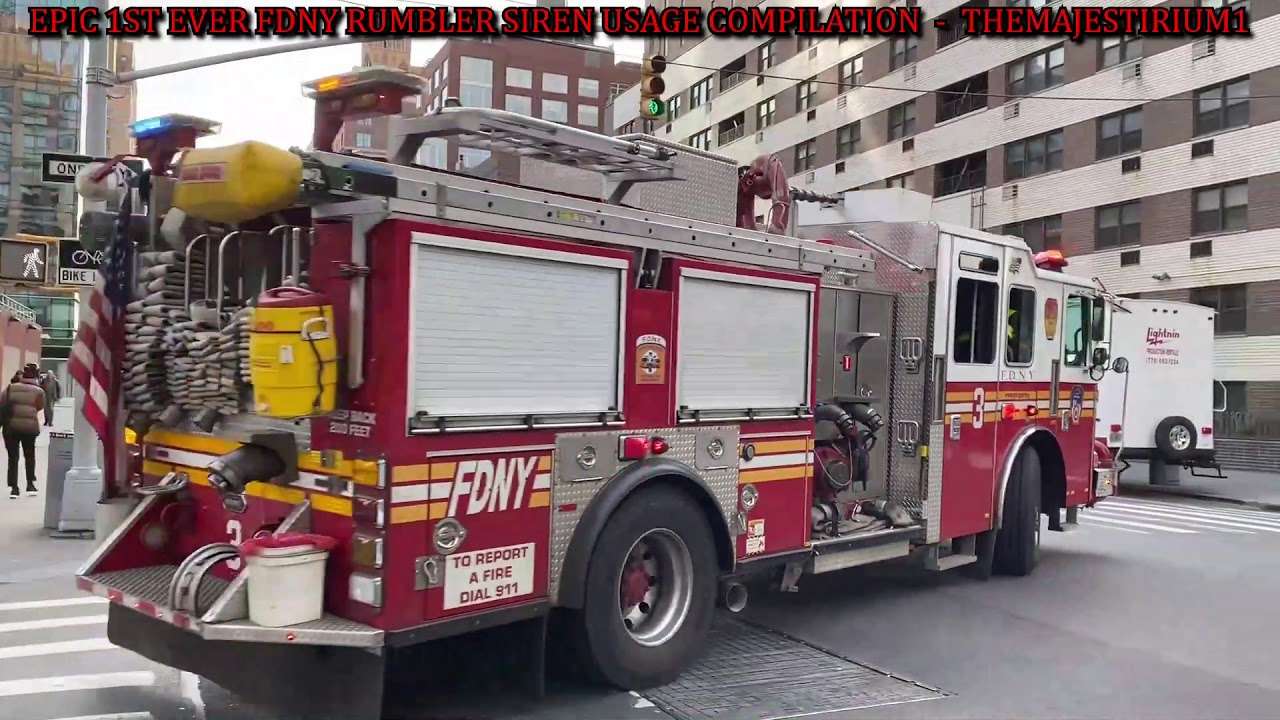 VERY 1ST EVER EPIC FDNY RUMBLER SIREN USAGE COMPILATION BY FDNY UNITS RESPONDING ON STREETS OF NYC.