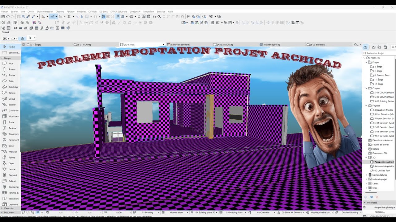problème d'importation de projet ArchiCAD