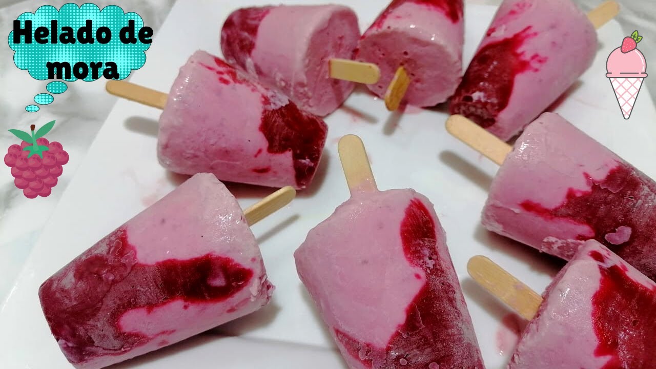 Helado de mora casero cremosos y artesanal. #parati #receta #viral #viralvideo