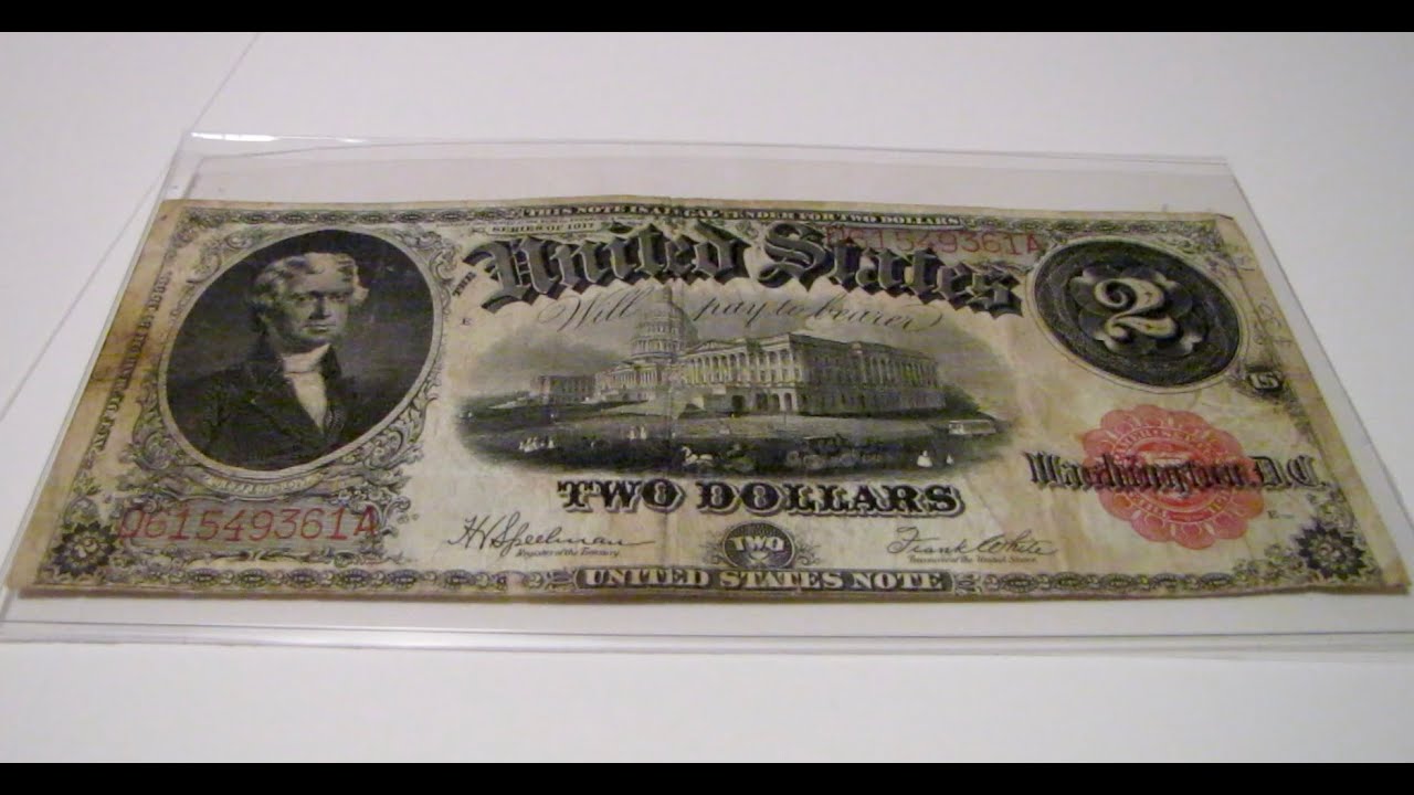 UNITED STATES 2 DOLLARS 1917 NOTE.