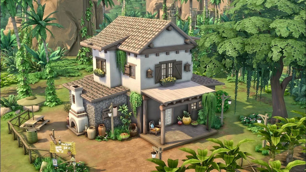 Banana Farm Retreat | Base Game + Jungle Adventure | The Sims 4 Speed Build (No CC)