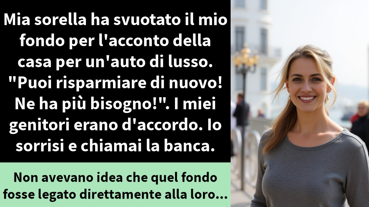 Mia sorella ha svuotato il mio fondo per l'acconto della casa per un'auto di lusso.