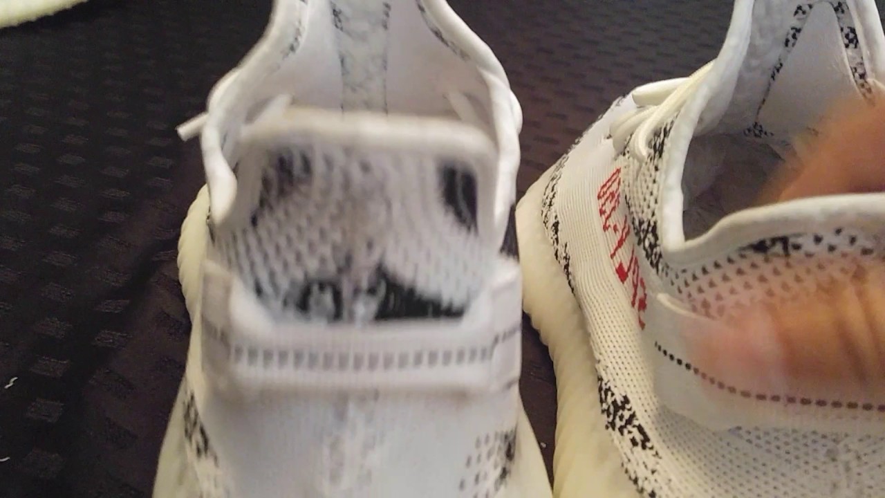 Zebra Yeezy comparison PK vs RETAIL