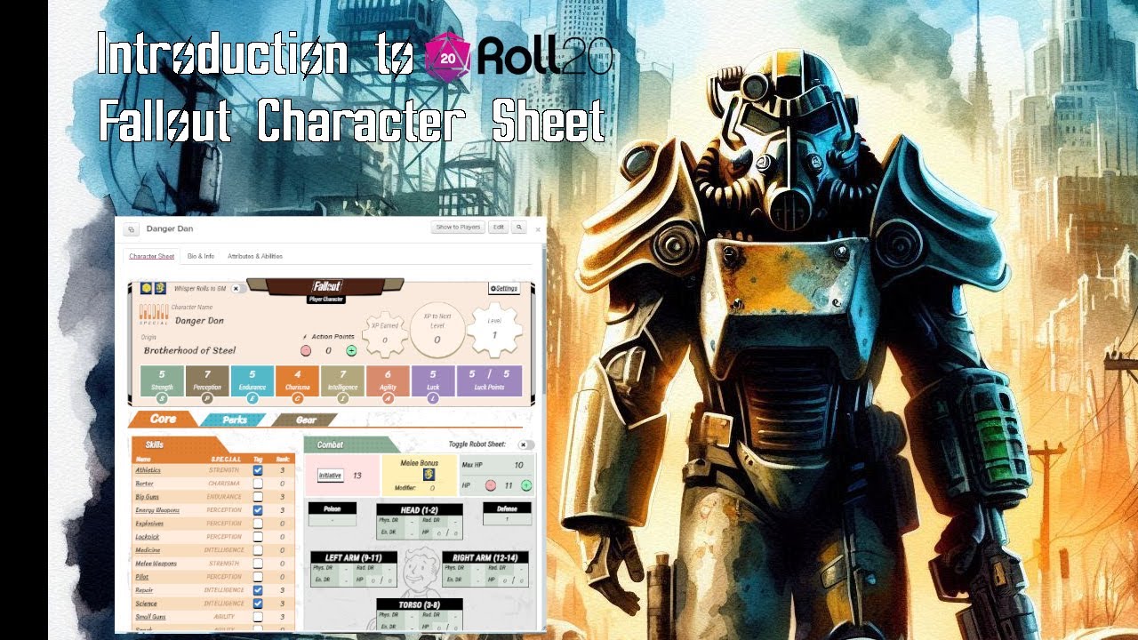 Introduction to Roll20's Fallout Character Sheet