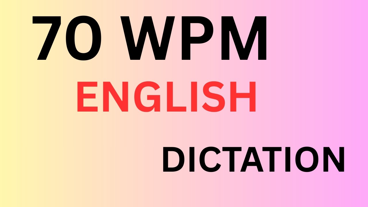 70 WPM English Dication | progressive shorthand dictation 70 wpm in english
