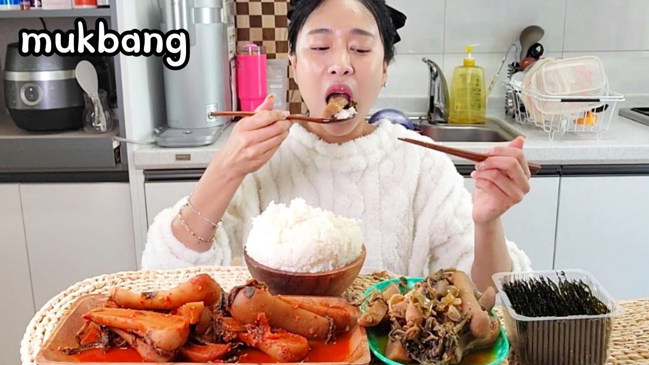 집밥먹방 | 밥도둑🍚푹~익은 총각김치에 들기름 넣고 푹~지진🔥총각무지짐 먹방 (ft.광천별맛김) Korean Food Braised Kimchi Mukbang eating show