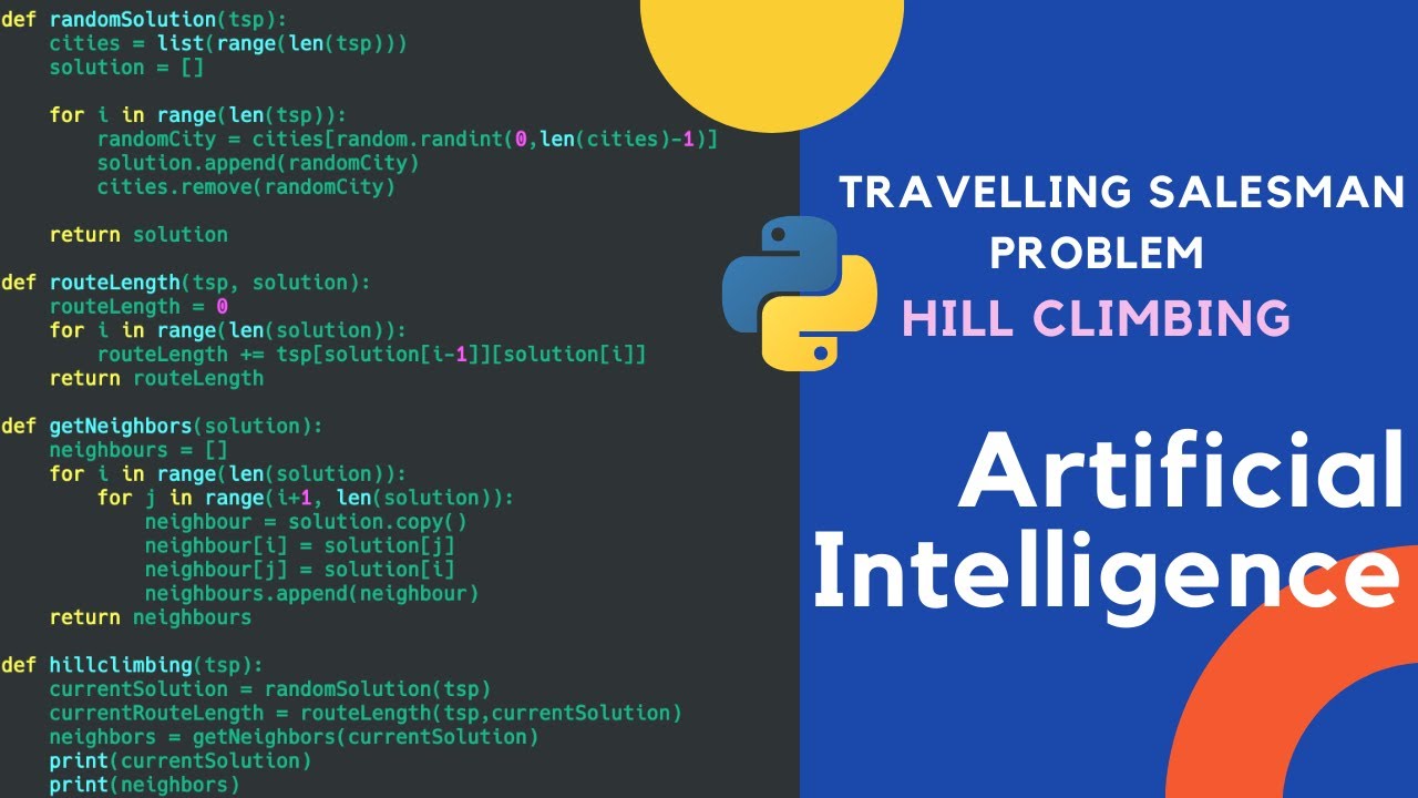 Travelling Salesman Problem using Hill Climbing in Python | Artificial Intelligence