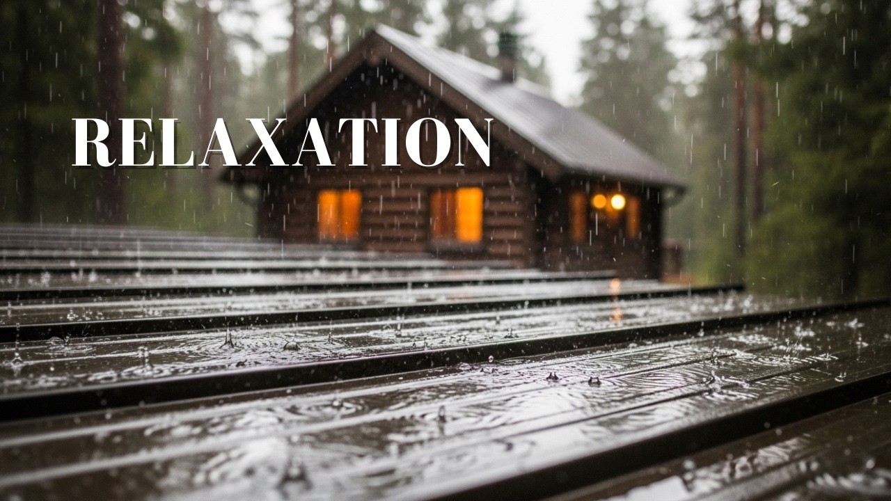 Slow Rain on a Cabin Roof  Comforting & Safe Sounds